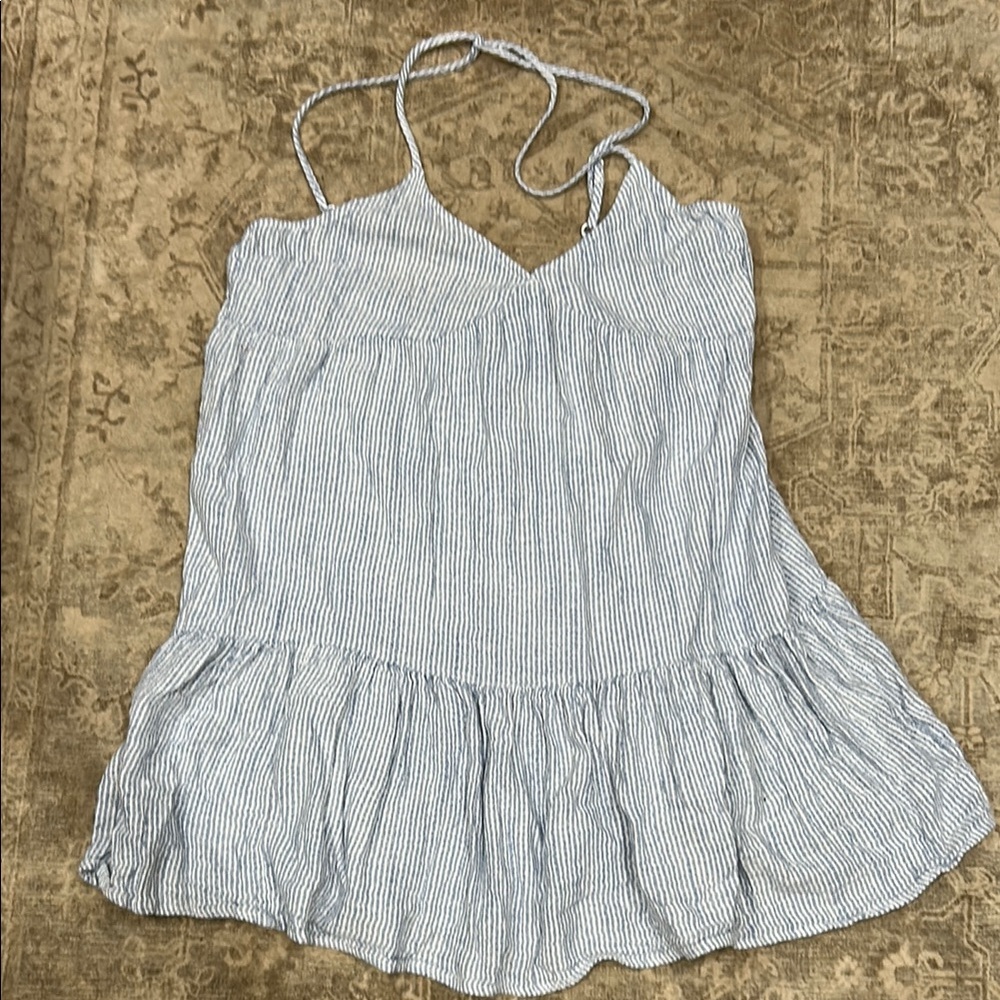 Aerie Blue and White Striped Tank Top